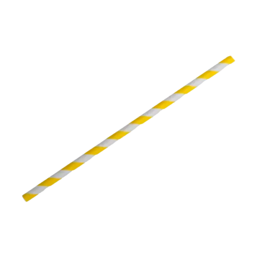 easipac Yellow & White Paper Straw