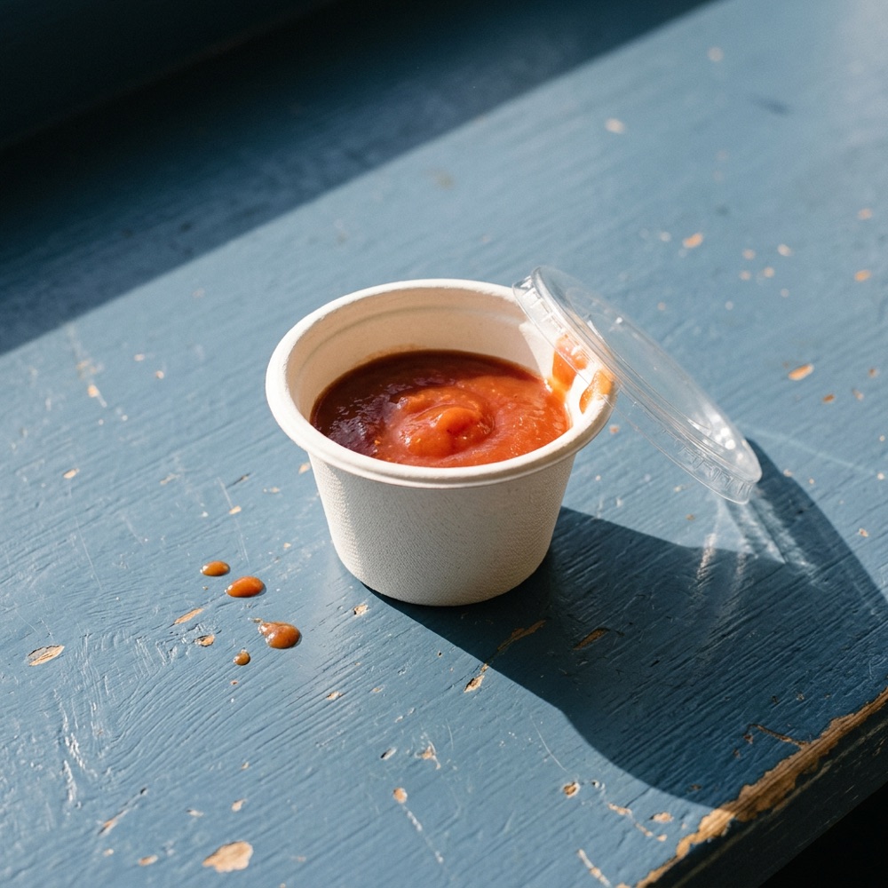 easipac Bagasse Portion Pot and Lids lifestyle