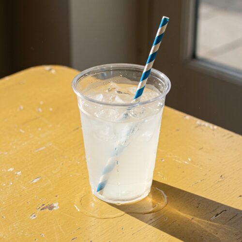 easipac Blue and White Paper Straw lifestyle