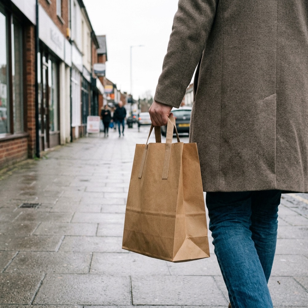 easipac Brown SOS Handle Bag lifestyle